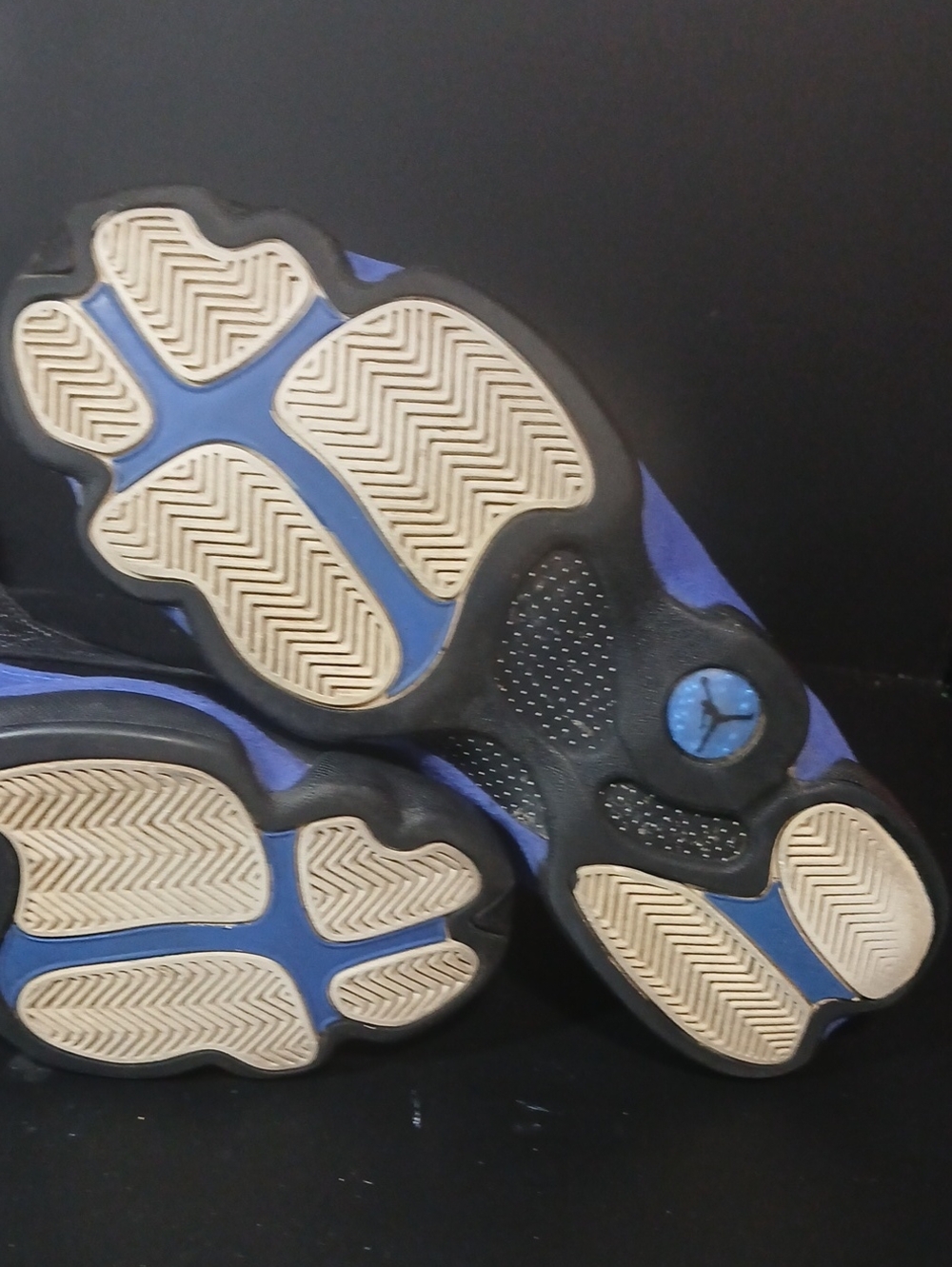 Jordan Men’s Athletic Shoes Black and Royal Blue Suede Accents - Picture 9 of 12